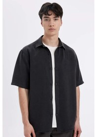 Resim DeFacto Regular Fit Yazlık Tensel Kısa Kollu Gömlek C4313AX24HSAR231 