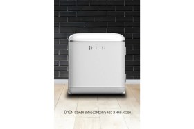 Resim Dijitsu Retro Beyaz Çift Kapılı Mini Buzdolabı 47 lt Kapasite F Enerji Sınıfı Özellikleriyle 