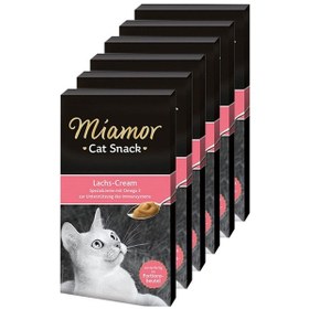 Resim Miamor Cream Somonlu Yetişkin Kedi Ödülü 6'lı 6 x 15 G 