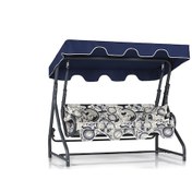 Resim Erinöz Morus 2 Kişilik Bahçe Balkon Teras Salıncağı-Dünya Saatli Lacivert 