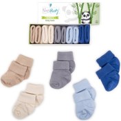 Resim Novibaby 5'li Bambu Yenidoğan Bebek Çorabı I Winter Boy I 0-6 ay Çok Renkli 