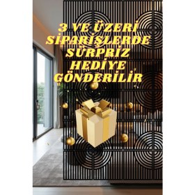 Resim Lazer Kesim Sarkıt Paravan, Ahşap Separatör, Oda Bölücü 4'lü Panel Levha Zarif Model 