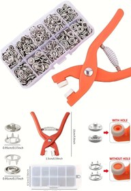 Resim BİTERSE Çıt Çıt Düğme Ve Pensesi 100 Set Çıt Çıt Metal Düğme Yapma Seti Kutulu Çıt Çıt Düğme Seti 