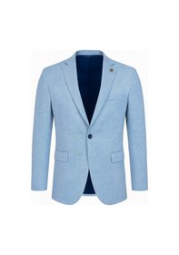 Resim Plus Scorpion Erkek Karyağdı Desenli Slim Fit Blazer Ceket Mavi & Gri Şık Günlük Ve Ofis Kombin Color 5 