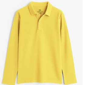 Resim Tommylife Sarı Polo Yaka Basic Uzun Kollu Erkek Çocuk T-shirt - 11170 SARI 