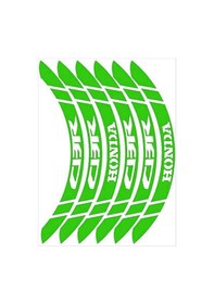 Resim Şık Tasarım Motosiklet Jant Şeridi Reflektör Yeşil Geniş Cbr Uyumlu Sağ-sol/ön-arka 