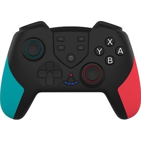 Resim Vkemall Çift Motorlu Titreşim Fonksiyonlu Kablosuz Bt Gamepad Jiroskop Fonksiyonu Switch Mavi&kırmızı 
