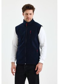 Resim Monox Erkek Tam Fermuarlı Spor Polar Yelek Lacivert 