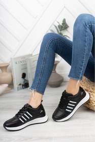 Resim Topçuoğlu Kundura Siyah - Unisex Bağcıklı Rahat Ortepedik Günlük Spor Ayakkabı 