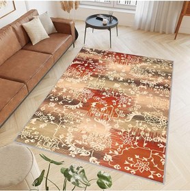Resim Rovigo Dijital Baskı Yıkanabilir Kaymaz Taban Salon Halısı Rvg0559, Kahverengi, 180 x 250 
