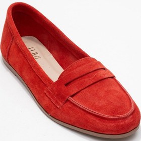 Resim Luvi Shoes F02 Kırmızı Süet Hakiki Deri Kadın Loafer Ayakkabı Kırmızı 