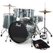 Resim RS505C/C706 Roadshow Charcoal Metallic 5 Parça (20B/10T/12T/14F/14S) Aksamlı ve Zilli Akustik Davul Seti Pearl
