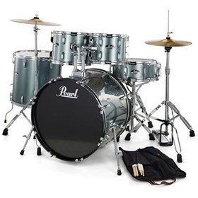 Resim RS505C/C706 Roadshow Charcoal Metallic 5 Parça (20B/10T/12T/14F/14S) Aksamlı ve Zilli Akustik Davul Seti 