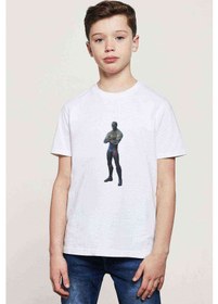 Resim Fortnite Omega Baskılı Unisex Çocuk Beyaz T-Shirt 