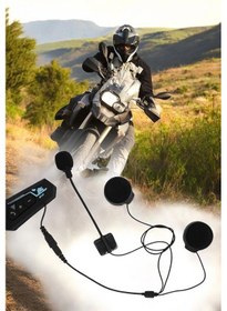 Resim Kask Kulaklığı Motosiklet Intercom Interkom Dinleme Konuşma Özellikli Su Geçirmez 