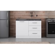 Resim Minar 120 Cm Mutfak Dolabı Beyaz 120-B2-Alt Modül Beyaz 