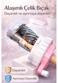 Resim Deli H515-pk Çevirmeli Kalemtıraş Geniş Hazneli, Dayanıklı Çelik Bıçaklı Masaüstü Kalemtraş Pembe 