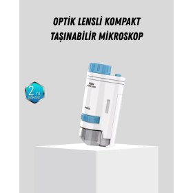 Resim Taşınabilir Mini Mikroskop LED Işıklı 80X-200X Büyütmeli ve Odak Ayarlı 