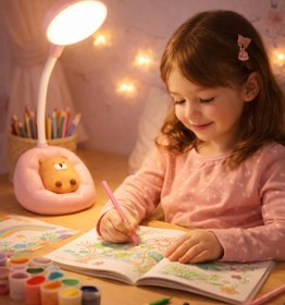 Resim Teknoland Park Sevimli Uyuyan Ayıcık Masaüstü Led Lamba Hediyelik Kitap Okuma Gece Lambası Baş Ucu 