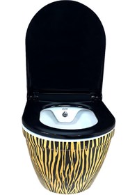 Resim Pure Tıger Gold Zebra Asma Klozet Wh-796+Soft Kapak 