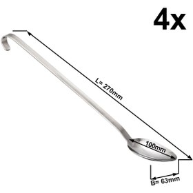 Resim (4 adet) Servis Kepçesi - Ø63mm - Uzunluk:270mm - Paslanmaz Çelik 