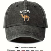 Resim Unisex Harfli Deve Baskılı Beyzbol Şapkası, Erkek ve Kadınlar için Ayarlanabilir Outdoor Duckbill Şapka, Günlük İşe Gidiş-Geliş, Casual Alışveriş ve Seyahat Stili İçin Uygun 