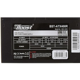 Resim BOOST BST-ATX400R 12CM SİYAH FAN 400W POWER SUPPLY RETAIL BOX 