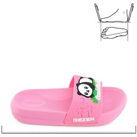 Resim Gezer Panda Yazlık Kız Çocuk Pu Islak Zemine Uygun Rahat Taban Ev Bahçe Banyo Havuz Terlik PEMBE 