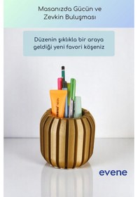 Resim Kalemlik Masa Kalemliği Organizer Kalemlik Altın Renk Model 79 Çok Renkli 