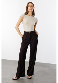 Resim Genius Store Kadın Oversize Palazzo Pantolon Pantolon-001 Kahverengi 