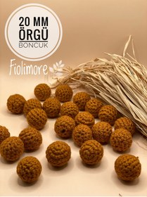 Resim Fiolimore 20 mm Taba Örme Boncuk (5 Adet) Örgü Tasarım Emzik Zinciri Malzeme 
