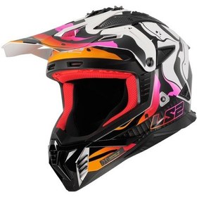 Resim Ls2 Fast 2 Wash Cross Kask Beyaz - Pembe - Siyah 