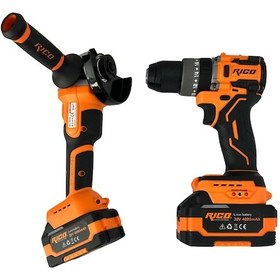 Resim Rico 028-RE0040 Şarjlı Darbeli Matkap + 4AH 20V Şarjlı Avuç İçi Taşlama Seti 