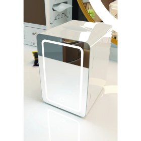 Resim Kiwi KRF-2505 Taşınabilir Kozmetik Mini Buzdolabı Beyaz Renkli LED Işıklı Soğuk - Sıcak Ayarlı Özellik 