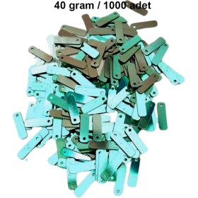 Resim Kuzgun Ticaret Yeşil 15 x 5 mm Dantel Oya Yazma Halhal Abiye Lazer Kesim Pul 1000 Adet / 40 Gram 