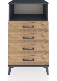 Resim Hyperion Komodin Tek Raflı 4 Çekmeceli 60x44x106 Antrasit-çam Antrasit 