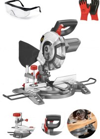 Resim STAXX POWER Hybrid Motor 210mm Açılı Kesme Ahşap Sunta Kesme Gönye Kesme Makinesi 1800 Watt + Eldiven Gözlük 