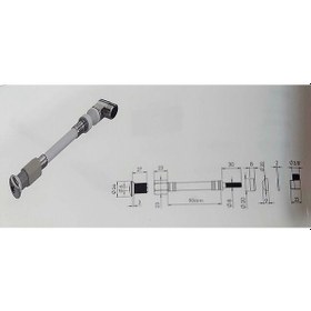 Resim Yt239 Esnek Asma Klozet Taharet Çubuğu Küresel Uçlu Dirsekli Baglantı 90mm Diğer 