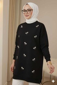 Resim azram Fiyonk pul ve inci işlemeli tesettür tunik 