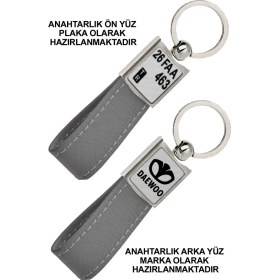 Resim Promosyon Denizi Ön Yüz Daewoo Logolu Arka Yüz Plakanıza Özel Gri Anahtarlık 