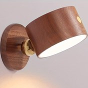 Resim 1 Adet Modern Klasik Ahşap Duvar Lambası - Dokunmatik Kontrollü ve Ayarlanabilir LED, Kablosuz Yatak Başucu Okuma Işığı, 360° Dönebilen Zemin/Tavan Aydınlatması (50 Sağır Parlaklık / 4 Maksimum) Akıllı Ev Sistemleri ile Uyumlu, İçin Oturma Odası, Yatak Odası, Ofis İkili Doğal ahşap kaplamada sıcak beyaz aydınlatmalı zemin tavan lambası, Yatak Odası İçin Lamba,Yatak Başı Lambası,Yatak Odası Dekoru İçin Beyaz Lambalar,Masa Lambası 