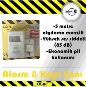 Resim Lorex Lr-Kc Kablosuz Alarm Harekete Duyarlı Kapı Çanı 
