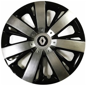 Resim Renault Espace Uyumlu 15 Inç Piano Black Siyah Beyaz Renkli Jant Kapağı 4 Adet 