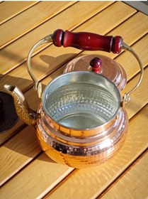 Resim Ahşap Saplı Bakır Demlik Bakır 