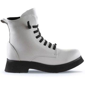 Resim Bueno Shoes Beyaz Flotter Deri Kadın Dolgu Topuklu Bot 01wr8803 