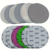 Resim 24 adet 125mm Islak / Kuru Zımpara Diskleri - Grit 800-5000 - Elektrikli Öğütücü Aksesuarı için Kanca ve Döngü Akın Orbital Zımpara Pedi Seti 