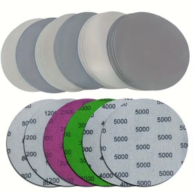 Resim 24 adet 125mm Islak / Kuru Zımpara Diskleri - Grit 800-5000 - Elektrikli Öğütücü Aksesuarı için Kanca ve Döngü Akın Orbital Zımpara Pedi Seti 