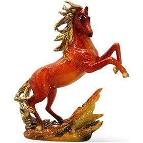 Resim Büro Ev Ofis Hediyesi İçin 21x8cm Dekoratif Polyester Şahlanan Tay Figürü 