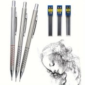 Resim 2 adet/takım 0.5 0.7 0.9mm Mekanik Kurşun Kalem Silgi Seti, Sanat Çizim Malzemeleri 