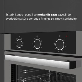 Resim Simfer 8222 9 Fonksiyon QS Gri Cam Ankastre Fırın Power Turbo Pop-up 